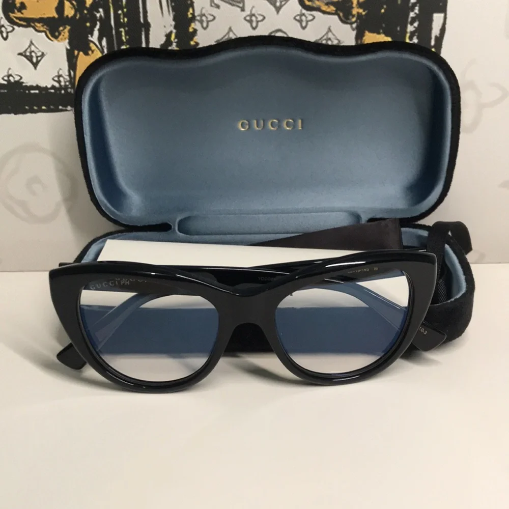 Luxury New Authentic Gucci GG1172S 001 Cat-Eye Sunglasses